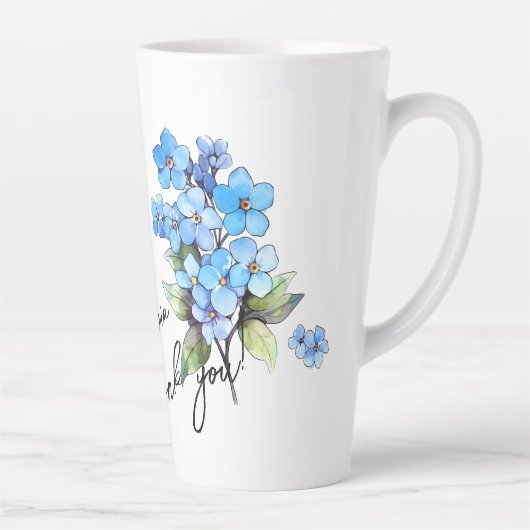 Vergiss mich nicht "Danke!" Editable Slogan & Name Milchtasse (Rechts)