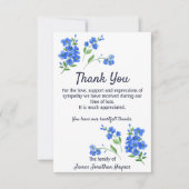 Vergiss mich nicht, dir zu danken Beerdigung Beile Dankeskarte (Vorderseite)