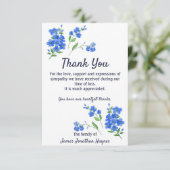 Vergiss mich nicht, dir zu danken Beerdigung Beile Dankeskarte (Stehend Vorderseite)