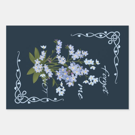 Vergiss mich nicht geschenkpapier set (Vorderseite)