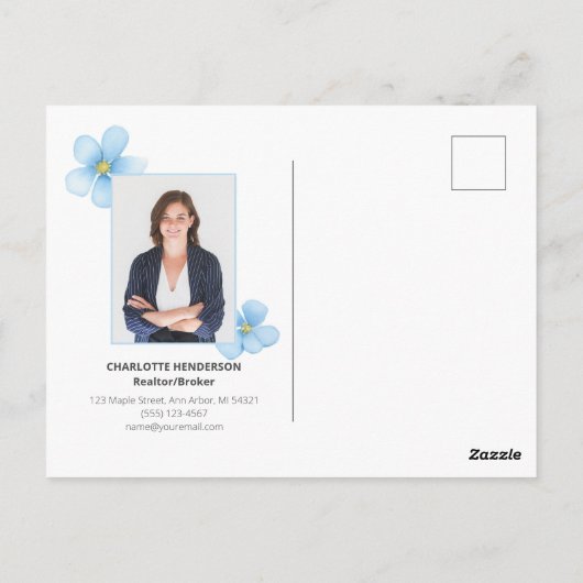 Vergiss mich nicht im Frühling Marketing Postkarte (Rückseite)