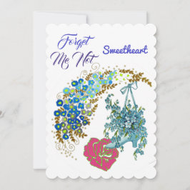 Vergiss mich nicht, Liebling Romantische Rosa Rose Feiertagskarte