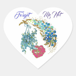Vergiss mich nicht, Liebling Romantische Rosa Rose Herz-Aufkleber