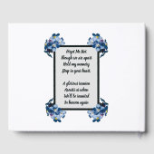 Vergiss mich nicht, mit Foto florales Design zu en Gästebuch (Rückseite)