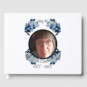 Vergiss mich nicht, mit Foto florales Design zu en Gästebuch (Vorderseite)