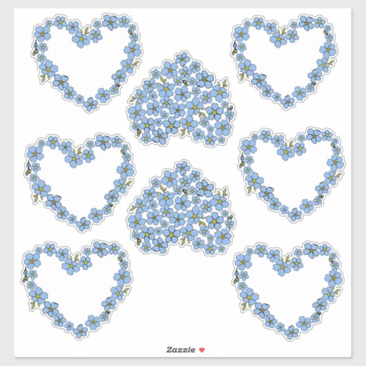 Vergiss mich nicht, mit Herzensrahmen Blume zu mac Aufkleber (Blatt)