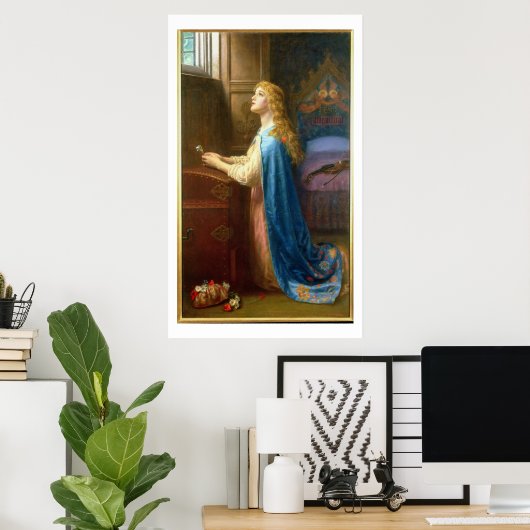 "Vergiss mich nicht" (Öl auf Leinwand) Poster (Heimbüro)