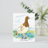 Vergiss mich nicht Ptarmigan Staat von Alaska Postkarte (Stehend Vorderseite)