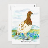 Vergiss mich nicht Ptarmigan Staat von Alaska Postkarte (Vorne/Hinten)