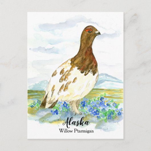 Vergiss mich nicht Ptarmigan Staat von Alaska Postkarte (Vorderseite)