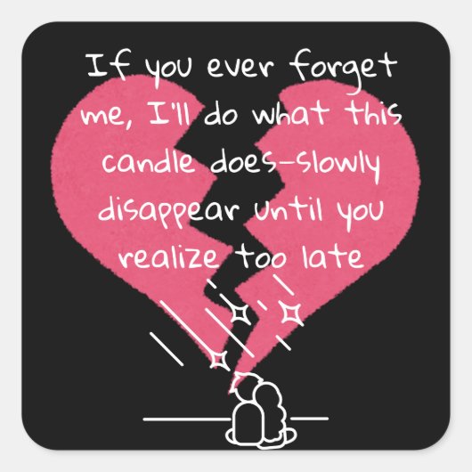 Vergiss mich nicht quadratischer aufkleber (Vorderseite)