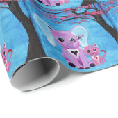 Vergiss mich nicht, rosa Elefantenkatze Kirschblos Geschenkpapier (Rolleneckpunkt)