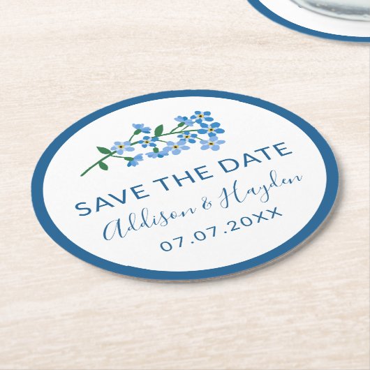 Vergiss mich nicht runder pappuntersetzer (Angewinkelt)