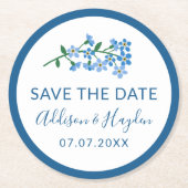 Vergiss mich nicht runder pappuntersetzer (Vorderseite)