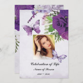 Vergiss mich nicht, Schmetterlinge zu feiern Einladung (Vorne/Hinten)