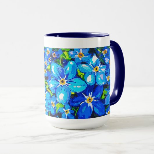 "Vergiss mich nicht" Tasse (VorderseiteRechts)