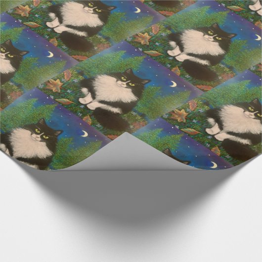 Vergiss mich nicht Tuxedo Katze Geschenkpapier (Ecke)
