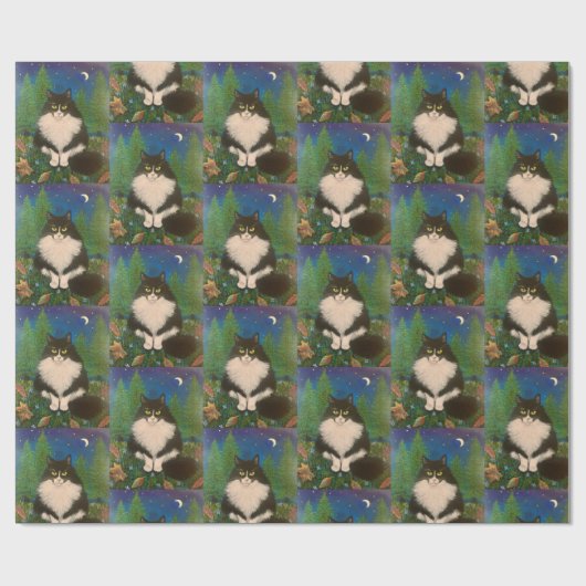 Vergiss mich nicht Tuxedo Katze Geschenkpapier (Flach)