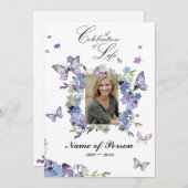 Vergiss mich nicht zu feiern Lebensbeerdigung Einladung (Vorne/Hinten)