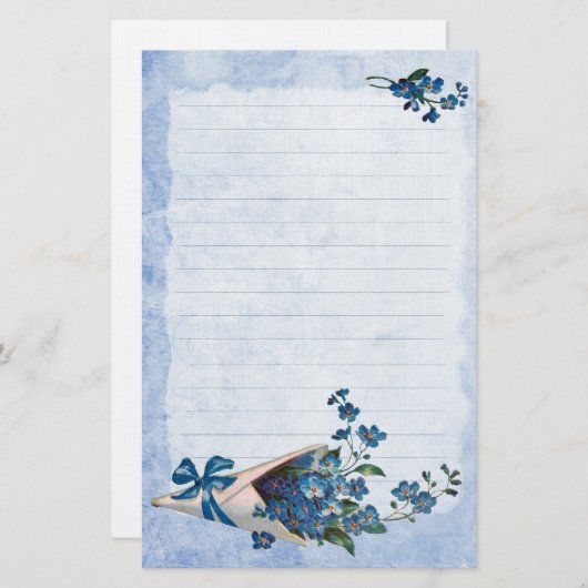 Vergiss mich Nots Briefpapier (Vorne/Hinten)