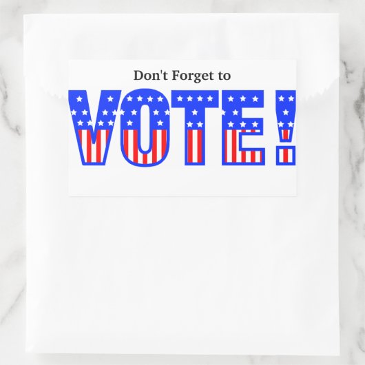 Vergiss nicht, abzustimmen! rechteckiger aufkleber (Tasche)