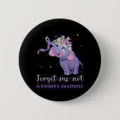 Vergiss nicht Alzheimers Awareness Elephant Blume Button (Vorderseite)