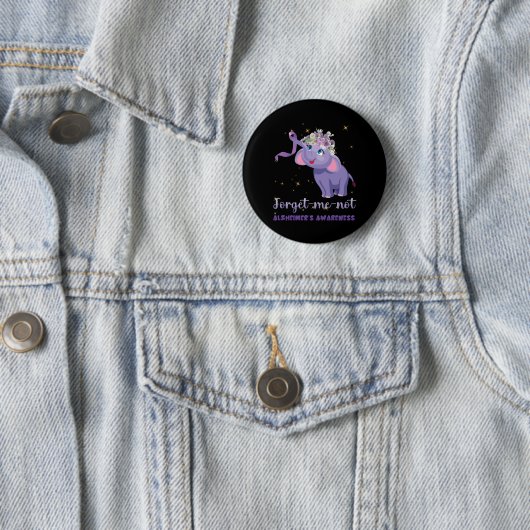 Vergiss nicht Alzheimers Awareness Elephant Blume Button (Beispiel)