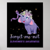 Vergiss nicht Alzheimers Awareness Elephant Blume Poster (Vorne)