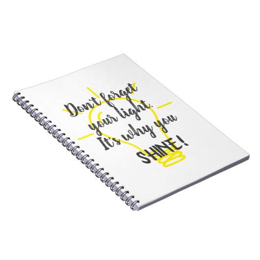 Vergiss nicht dein Licht, hellgelb. Notizblock (Rechte Seite)