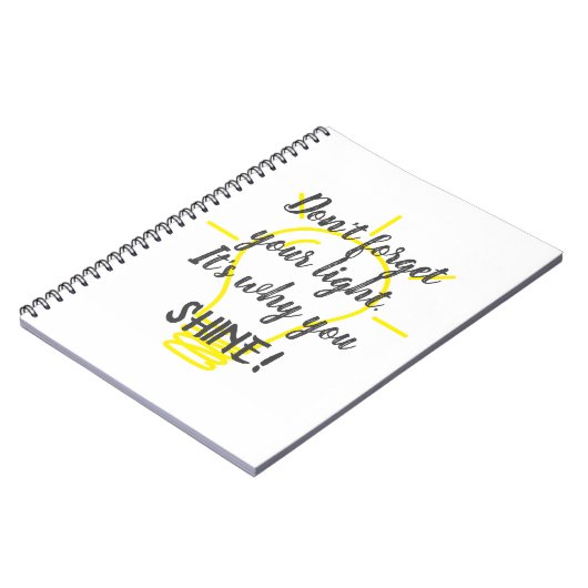 Vergiss nicht dein Licht, hellgelb. Notizblock (Linke Seite)