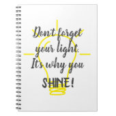 Vergiss nicht dein Licht, hellgelb. Notizblock (Vorderseite)