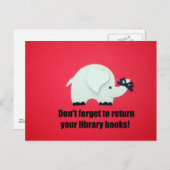 Vergiss nicht, deine Bücher aus der Bibliothek zur Postkarte (Vorne/Hinten)