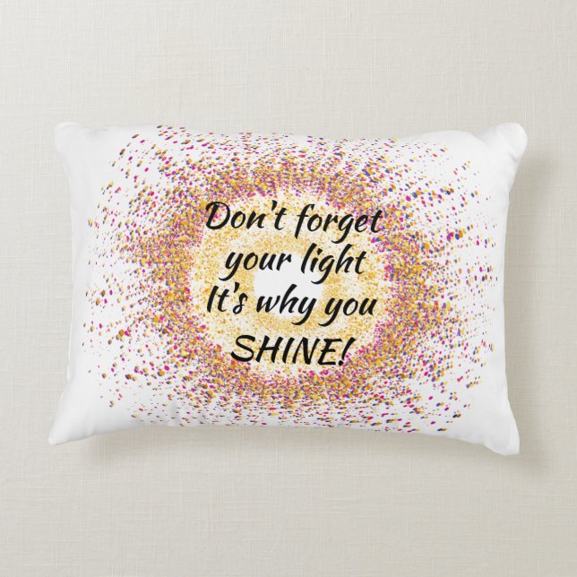 Vergiss nicht deinen hellen farbenfrohen Confetti Dekokissen (Rückseite)