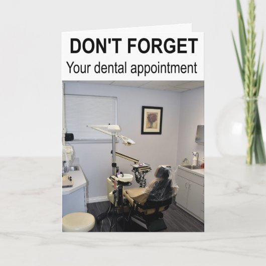 Vergiss nicht deinen Termin beim Zahnarzt. Karte (Vorderseite)