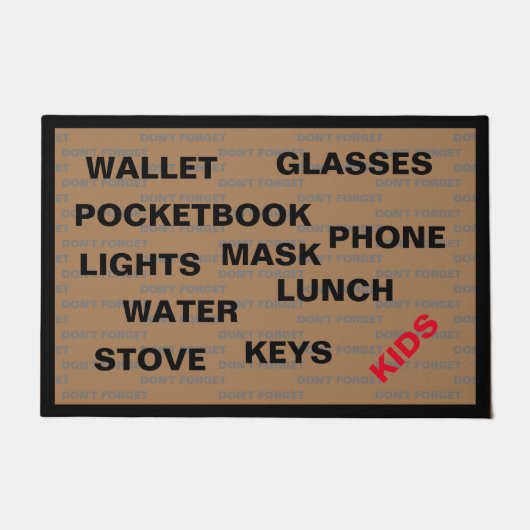 Vergiss nicht die Kindertür! Fußmatte (Vorderseite)