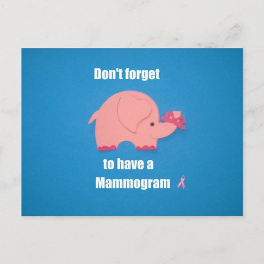 Vergiss nicht, ein Mammogramm zu machen. Postkarte (Vorderseite)