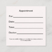 Vergiss nicht, einen Termin zu vereinbaren (Rückseite)