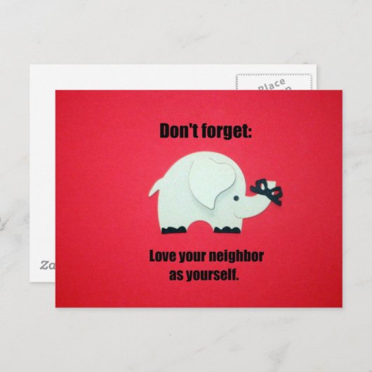 Vergiss nicht: Liebe deinen Nachbarn wie dich selb Postkarte (Vorne/Hinten)
