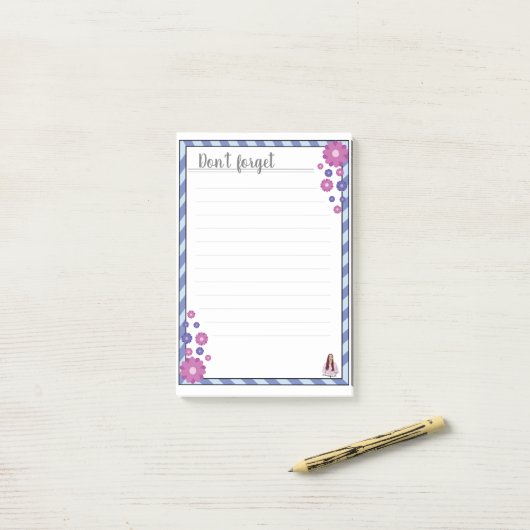 Vergiss nicht | Lined Post-it-Notizen Post-it Klebezettel (Auf Schreibtisch)