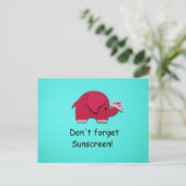 Vergiss nicht Sonnencreme! Postkarte (Stehend Vorderseite)