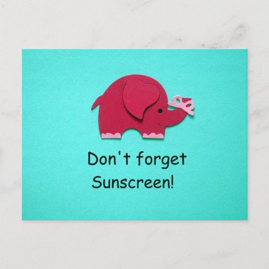 Vergiss nicht Sonnencreme! Postkarte (Vorderseite)