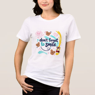 Vergiss nicht zu Lächeln T-Shirt   Süße Kawaii-Pos Tri-Blend Shirt