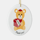 Vergiss nicht zu sagen: "Danke!" Teddy-Bär Keramik Ornament (Rechts)