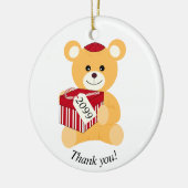 Vergiss nicht zu sagen: "Danke!" Teddy-Bär Keramik Ornament (Links)