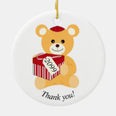 Vergiss nicht zu sagen: "Danke!" Teddy-Bär Keramik Ornament (Hinten)