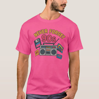 Vergiss nie 90er Retro-Geschenk Kassette Diskette T-Shirt
