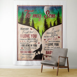 Vergiss nie, dass ich dich Liebe - Wolf Vater zu S Wandteppich