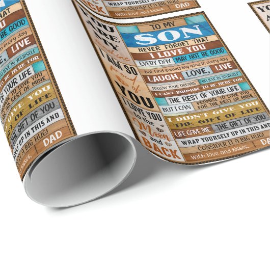 Vergiss nie, dass ich Liebe U - Vater zu Sohn Geschenkpapier (Rolleneckpunkt)