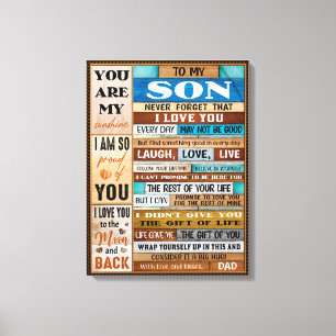 Vergiss nie, dass ich Liebe U - Vater zu Sohn Leinwanddruck