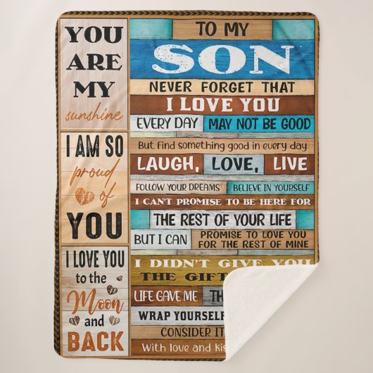 Vergiss nie, dass ich Liebe U - Vater zu Sohn Sherpadecke (Vorderseite)